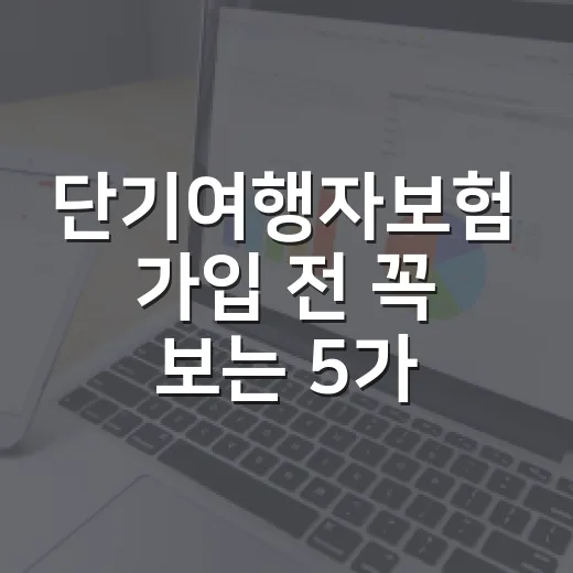 단기여행자보험 가입 전 꼭 보는 5가지 숫자 - 요약