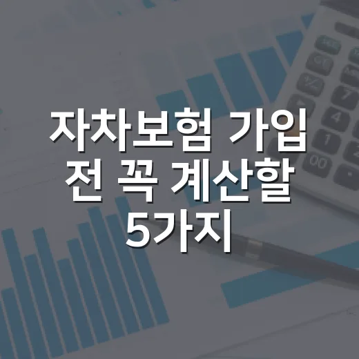 자차보험 가입 전 꼭 계산할 5가지 숫자 - 요약
