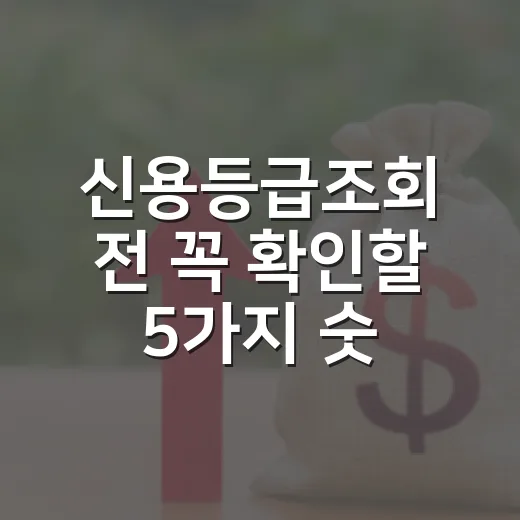 신용등급조회 전 꼭 확인할 5가지 숫자 - 요약