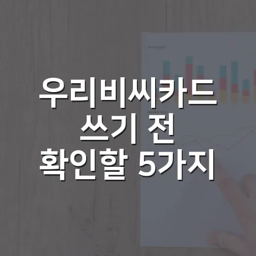 우리비씨카드 쓰기 전 확인할 5가지 숫자 기준 - 요약