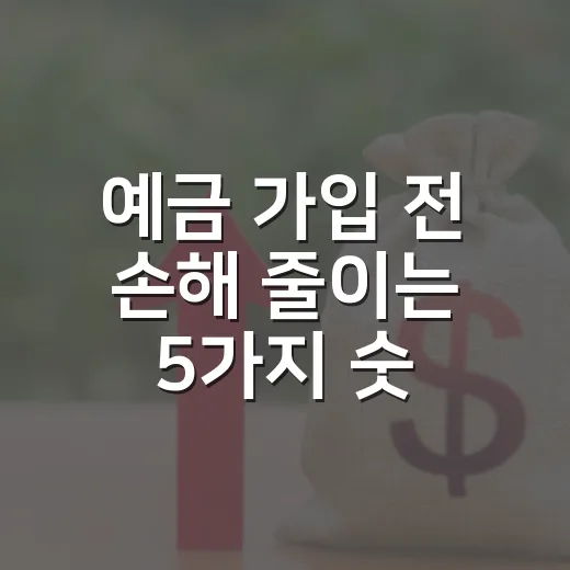 예금 가입 전 손해 줄이는 5가지 숫자 - 요약