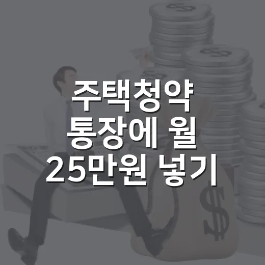 주택청약 통장에 월 25만원 넣기 전 확인할 5가지 기준 - 요약