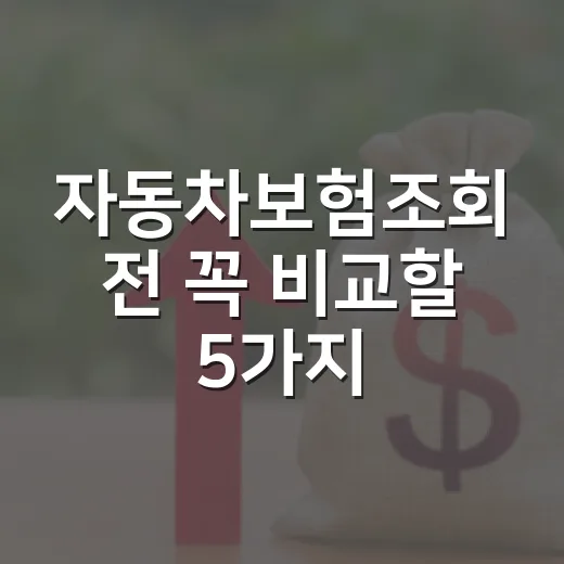 자동차보험조회 전 꼭 비교할 5가지 숫자 - 요약