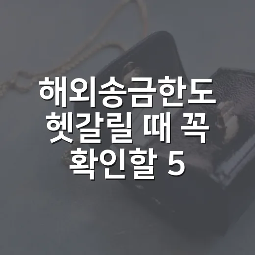 해외송금한도 헷갈릴 때 꼭 확인할 5가지 숫자 - 요약