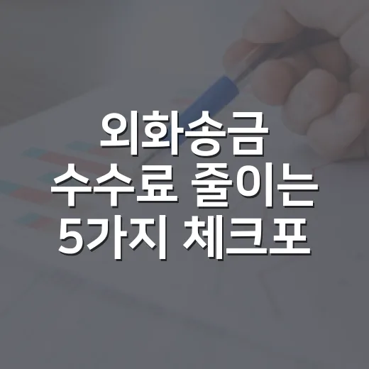 외화송금 수수료 줄이는 5가지 체크포인트 - 요약