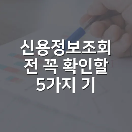 신용정보조회 전 꼭 확인할 5가지 기준 - 요약