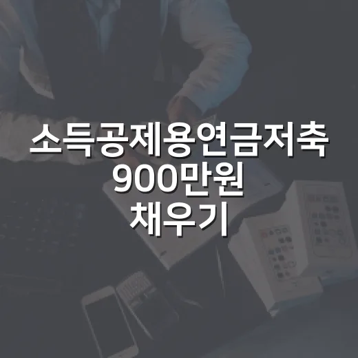 소득공제용연금저축 900만원 채우기 전 확인할 5가지 숫자 - 요약