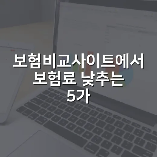 보험비교사이트에서 보험료 낮추는 5가지 확인법 - 요약