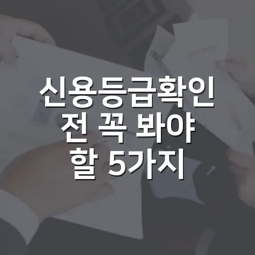 신용등급확인 전 꼭 봐야 할 5가지 숫자 기준 - 요약
