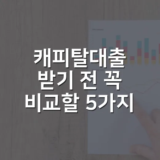 캐피탈대출 받기 전 꼭 비교할 5가지 숫자 - 요약