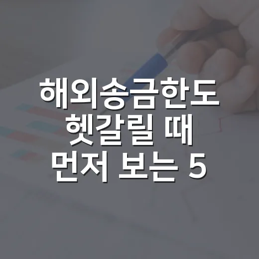해외송금한도 헷갈릴 때 먼저 보는 5가지 기준 - 요약