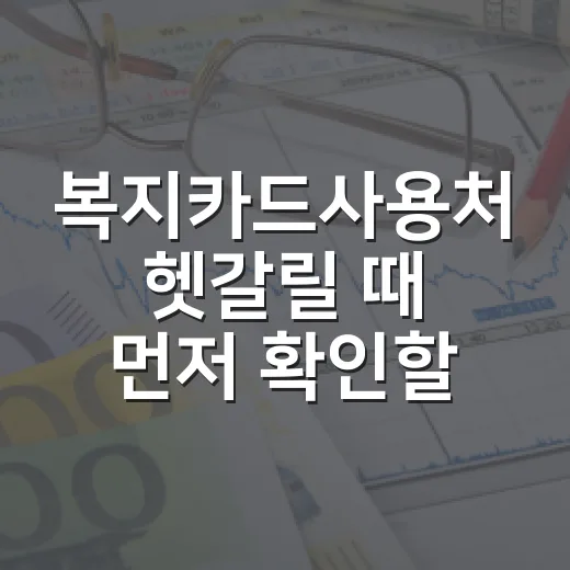 복지카드사용처 헷갈릴 때 먼저 확인할 5가지 기준 - 요약
