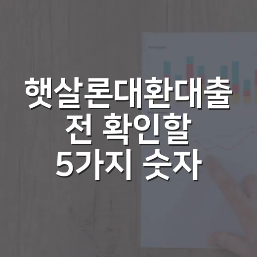 햇살론대환대출 전 확인할 5가지 숫자 - 요약