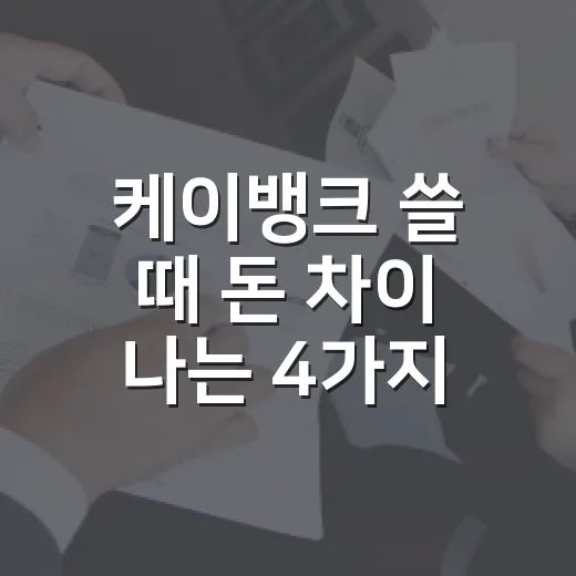 케이뱅크 쓸 때 돈 차이 나는 4가지 기준 - 요약