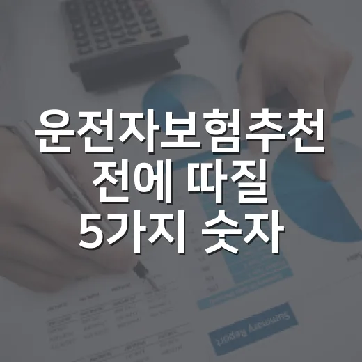 운전자보험추천 전에 따질 5가지 숫자 - 요약