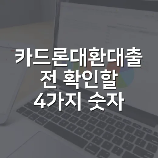 카드론대환대출 전 확인할 4가지 숫자 - 요약