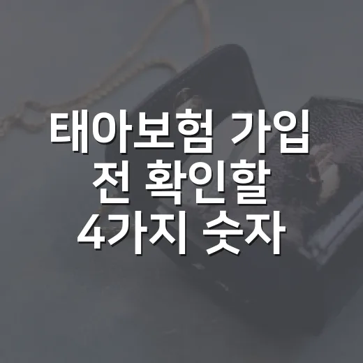 태아보험 가입 전 확인할 4가지 숫자 - 요약