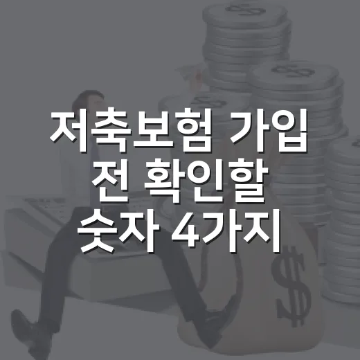저축보험 가입 전 확인할 숫자 4가지 - 요약
