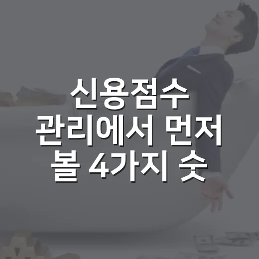 신용점수 관리에서 먼저 볼 4가지 숫자 - 요약