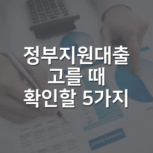 정부지원대출 고를 때 확인할 5가지 숫자 - 요약