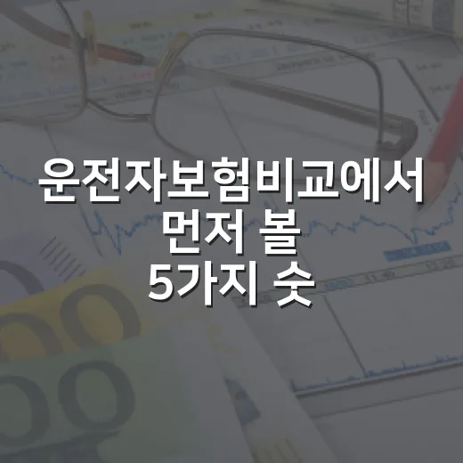 운전자보험비교에서 먼저 볼 5가지 숫자 - 요약