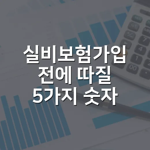 실비보험가입 전에 따질 5가지 숫자 - 요약