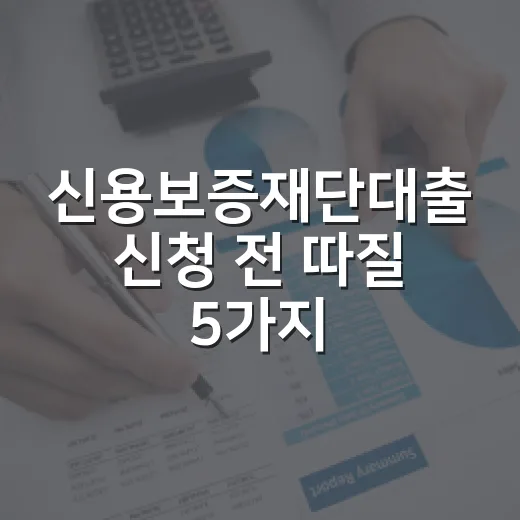 신용보증재단대출 신청 전 따질 5가지 숫자 - 요약