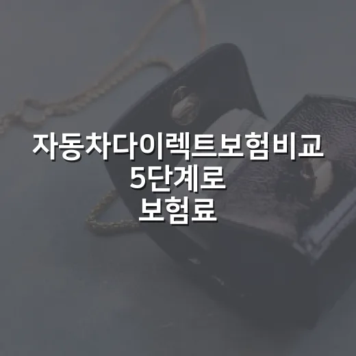 자동차다이렉트보험비교 5단계로 보험료 가려내기 - 요약