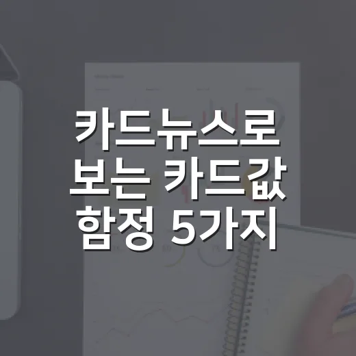 카드뉴스로 보는 카드값 함정 5가지 - 요약