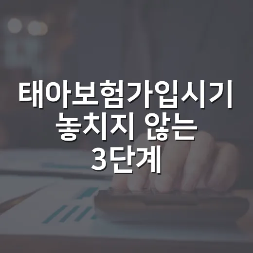 태아보험가입시기 놓치지 않는 3단계 판단법 - 요약