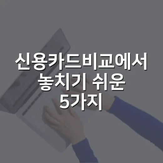 신용카드비교에서 놓치기 쉬운 5가지 숫자 - 요약