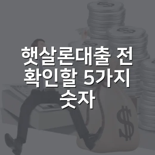 햇살론대출 전 확인할 5가지 숫자 - 요약