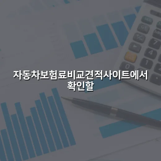 자동차보험료비교견적사이트에서 확인할 5가지 - 요약