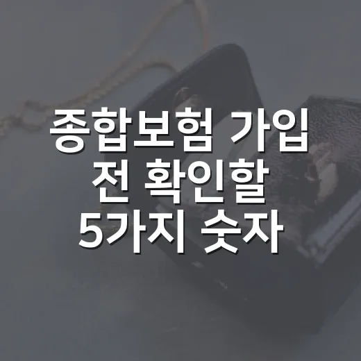 종합보험 가입 전 확인할 5가지 숫자 - 요약