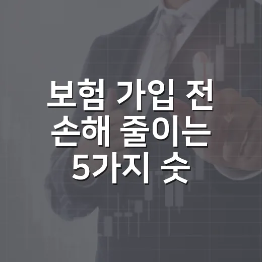 보험 가입 전 손해 줄이는 5가지 숫자 - 요약