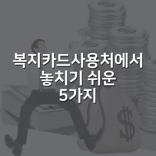 복지카드사용처에서 놓치기 쉬운 5가지 조건 - 요약