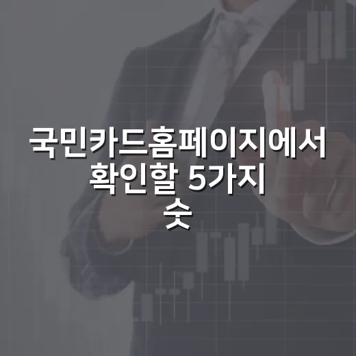 국민카드홈페이지에서 확인할 5가지 숫자 - 요약
