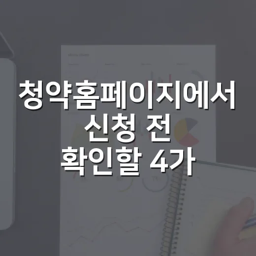 청약홈페이지에서 신청 전 확인할 4가지 - 요약