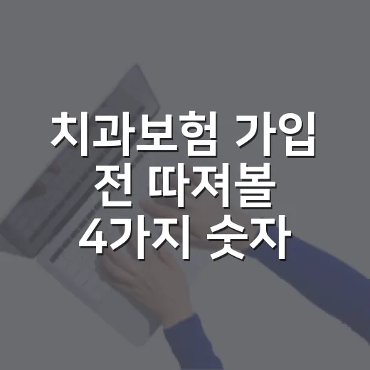 치과보험 가입 전 따져볼 4가지 숫자 - 요약
