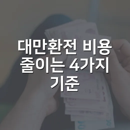 대만환전 비용 줄이는 4가지 기준 - 요약