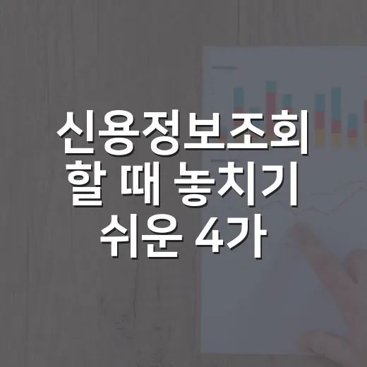 신용정보조회 할 때 놓치기 쉬운 4가지 - 요약
