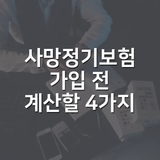 사망정기보험 가입 전 계산할 4가지 숫자 - 요약