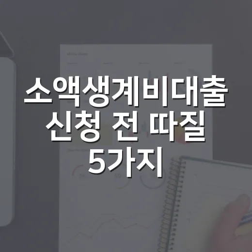 소액생계비대출 신청 전 따질 5가지 숫자 - 요약