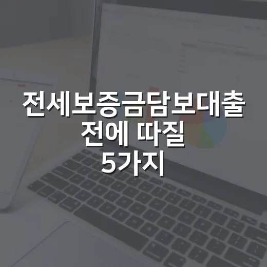 전세보증금담보대출 전에 따질 5가지 숫자 - 요약