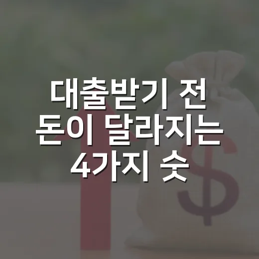 대출받기 전 돈이 달라지는 4가지 숫자 - 요약