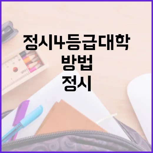 정시4등급대학 고르려면 이렇게 지원선 잡는 방법 - 요약
