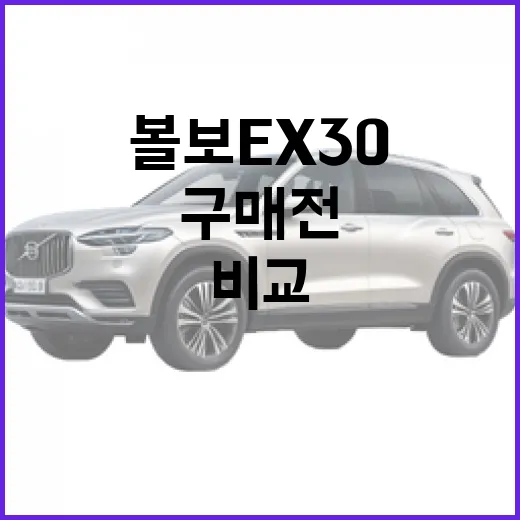볼보 EX30 구매 전 이렇게 비교하는 방법 - 요약