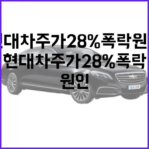 현대차 주가 28% 폭락 원인 읽는 방법, 숫자보다 먼저 봐야 할 것 - 요약
