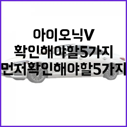 아이오닉 V 기다리는 사람이 먼저 확인해야 할 5가지 방법 - 요약