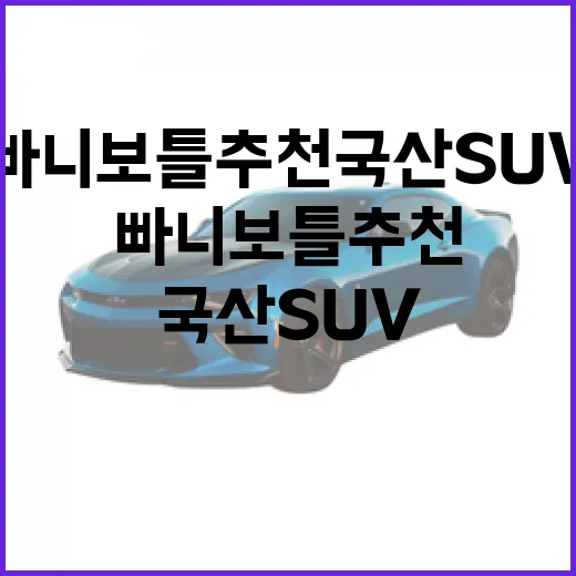 빠니보틀 추천 국산 SUV 고르려면 이렇게 보면 됩니다 - 요약